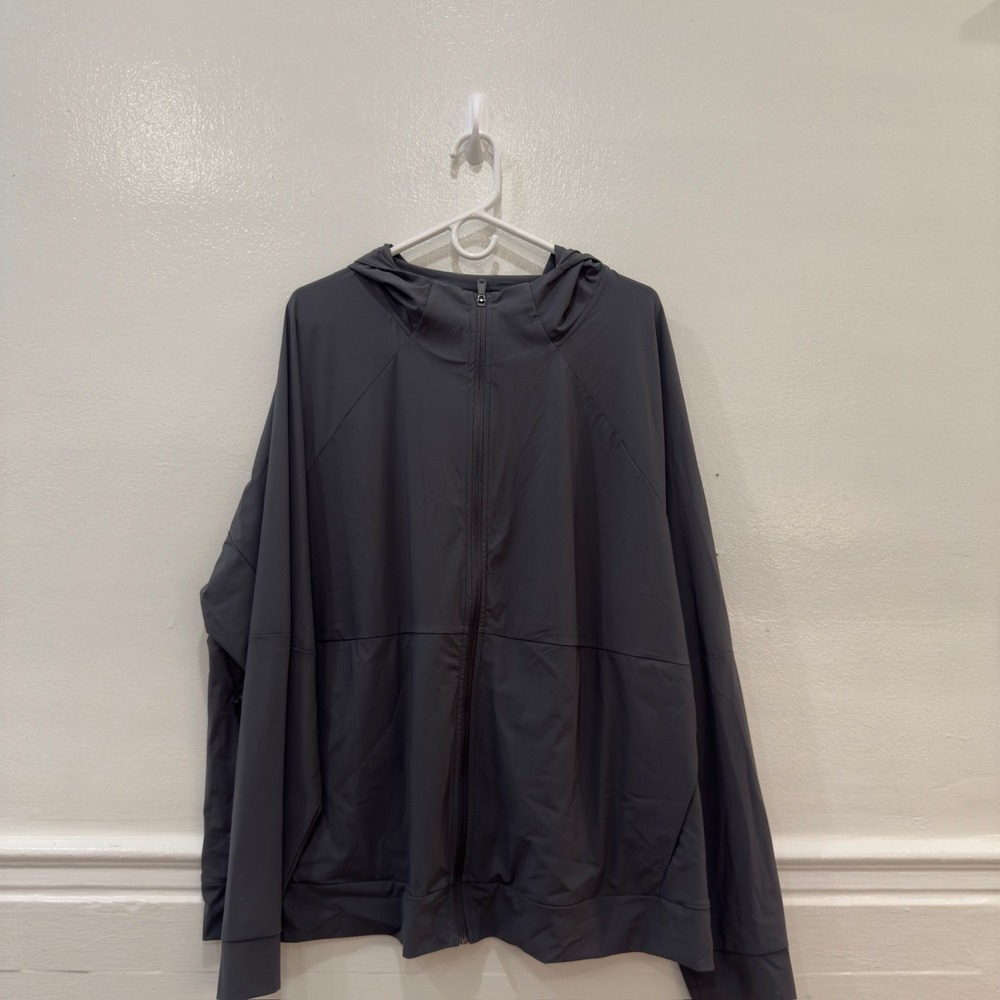 Tek Gear Hooded Jacket Mens 2XB BLACK New Full Zip Activewear Stretch